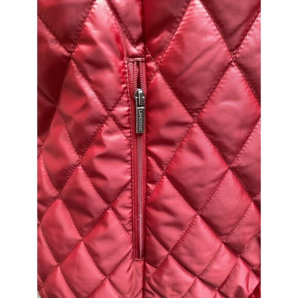 Lands’ End Women’s Red Quilted Vest XL Lightweight Zip Pockets Primaloft - Picture 11 of 12